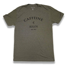 Load image into Gallery viewer, Caffeine and Kilos Arch Logo Tee OD Green
