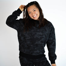 Load image into Gallery viewer, FLEO Just Right Oversized Crew - Black Camo - M

